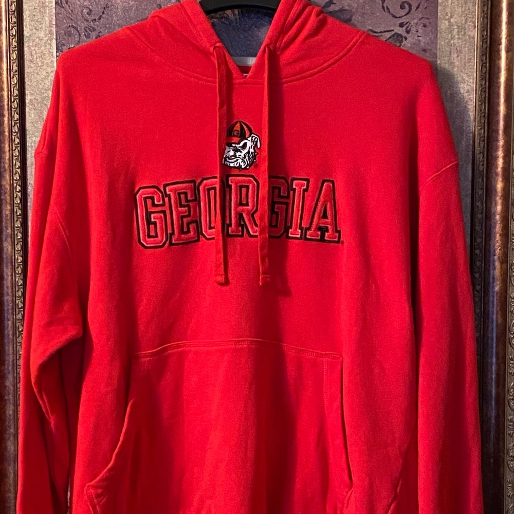 Champion Men’s UGA Georgia Bulldogs Fleece Performance Hoodie Pullover Red XXL